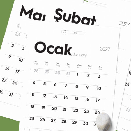 MunuCal XL - 2027 Duvar Takvimi Yaprakları